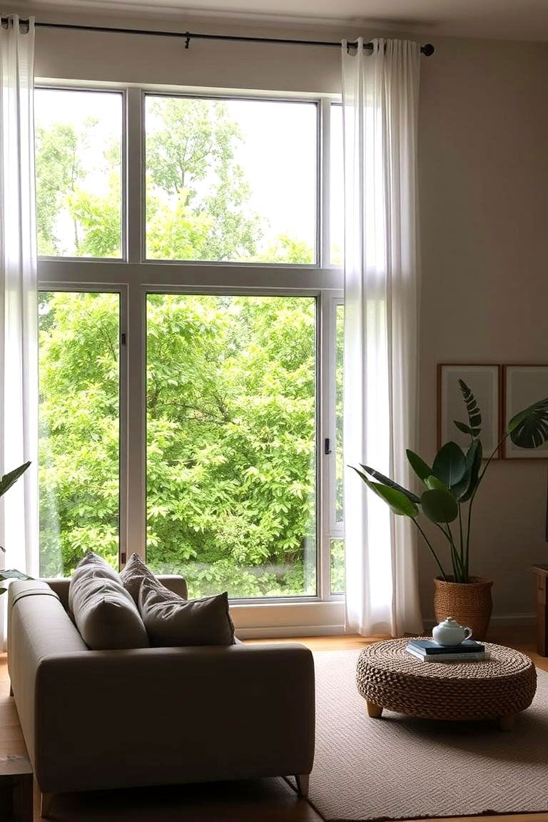 Connecting to the Outdoors with Large Windows - 24 Neutral Living Room Ideas