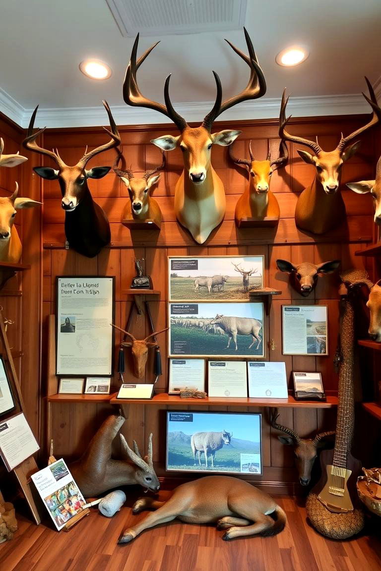 Conservation Focus Display - 24 Hunting Trophy Room Ideas