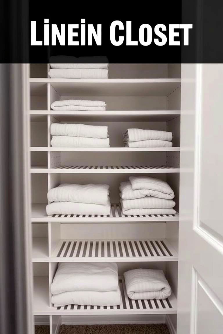 Consider Adjustable Shelves for Flexibility - 24 Linen Closet Organization Ideas