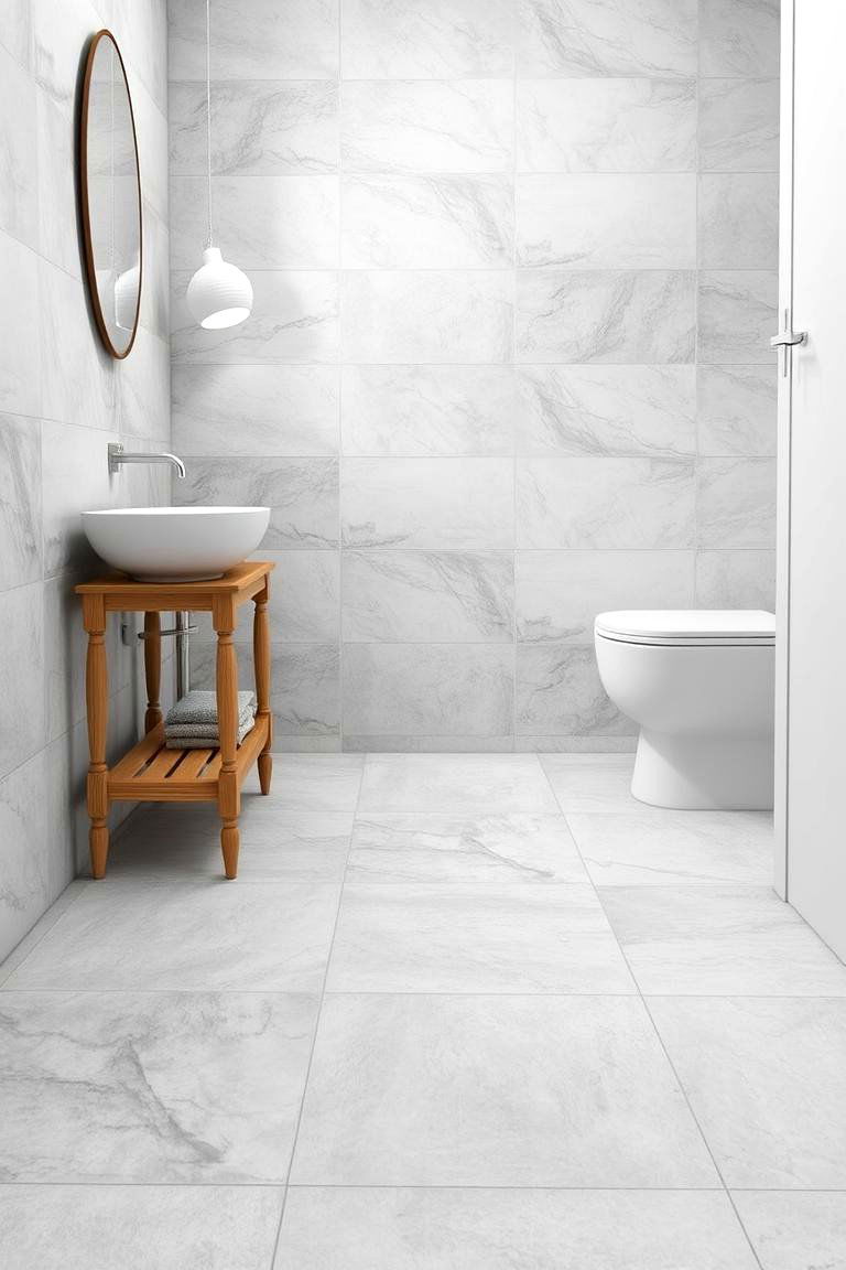 Consider Large Format Tiles - 24 Small Master Bathroom Ideas