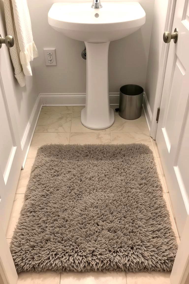 Consider a Comfortable Rug - 24 Guest Bathroom Ideas