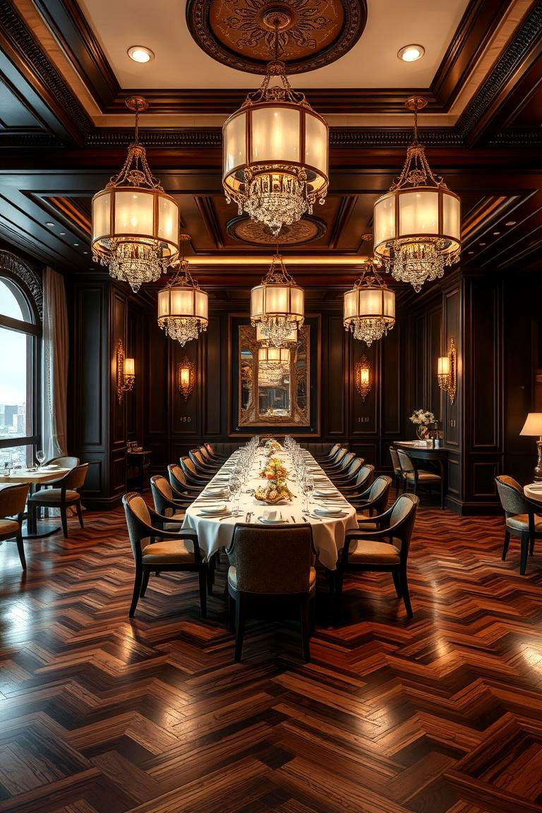 Consider a Luxurious Dining Experience with Dark Wood - 24 dark wood floor dining room ideas