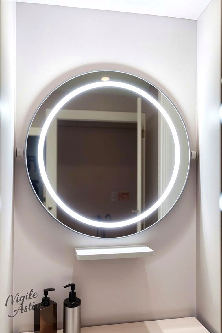 Consider a Wall Mounted Vanity Mirror with Lighting - 24 Small Dressing Room Ideas