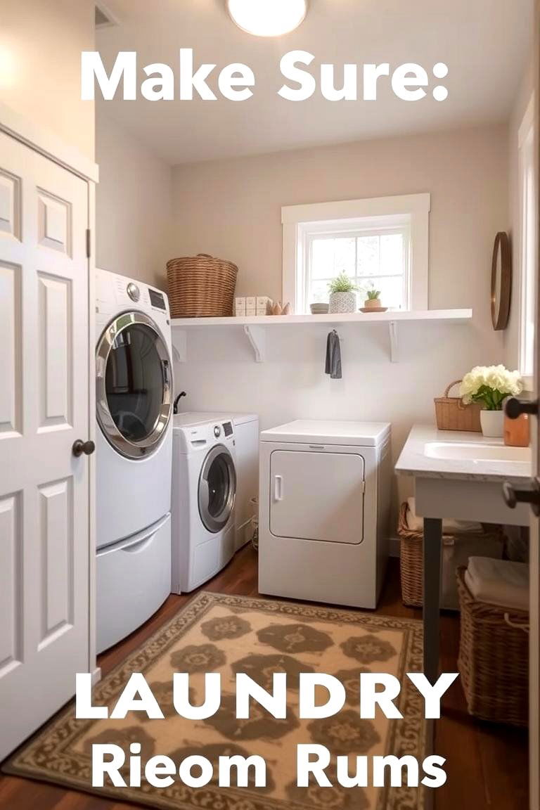 Consider an Area Rug - 24 Laundry Room Decor Ideas
