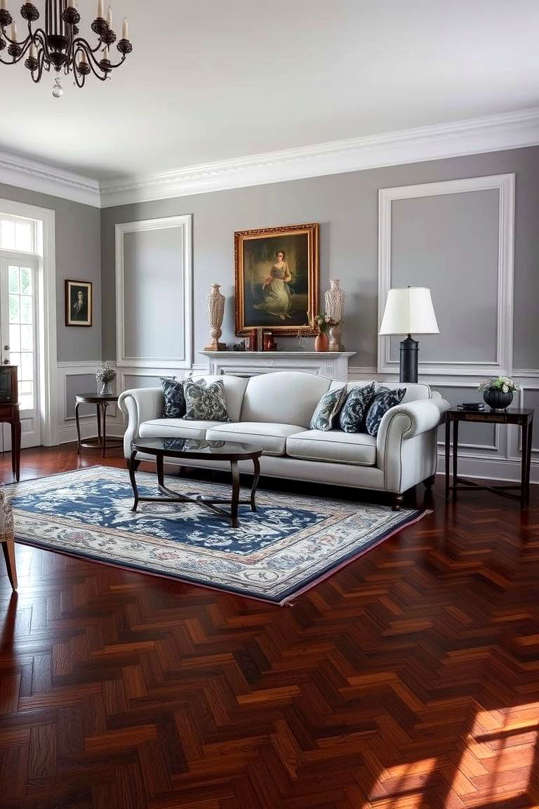 Considering the Overall Style of Your Home - 24 Grey Living Room With Dark Wood Floors