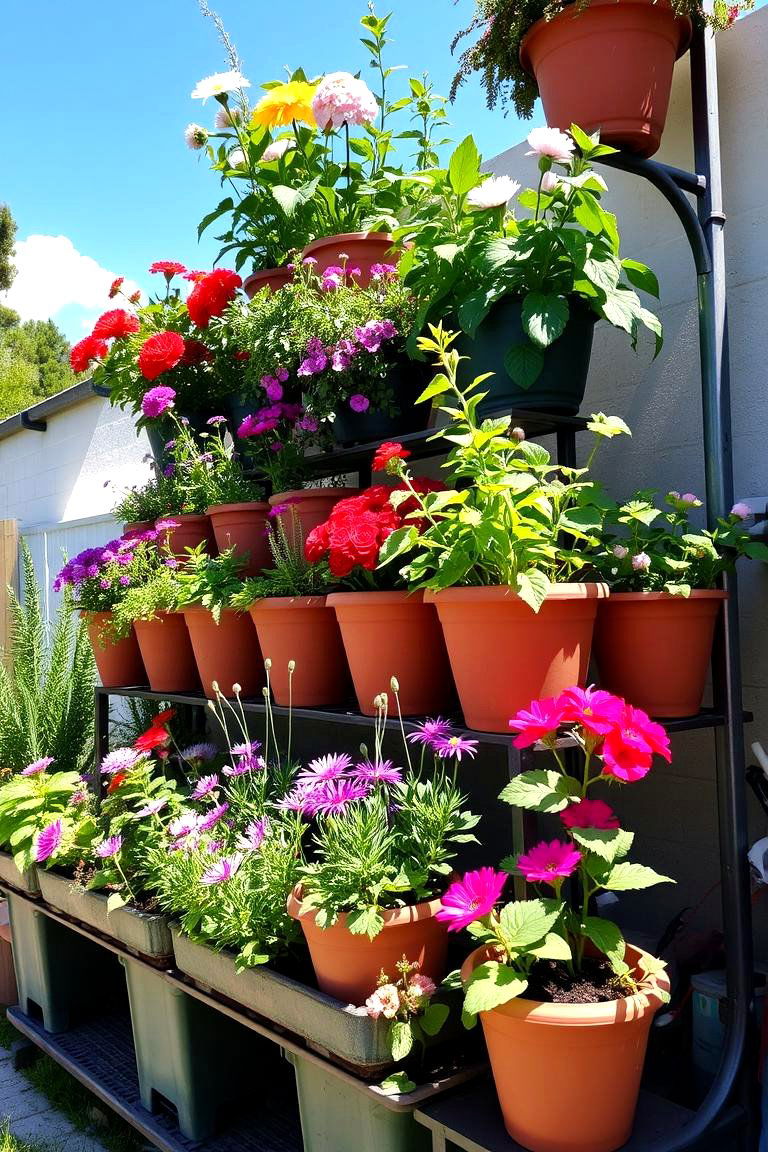 Container Based Tiered Garden - 24 Tiered Garden Ideas