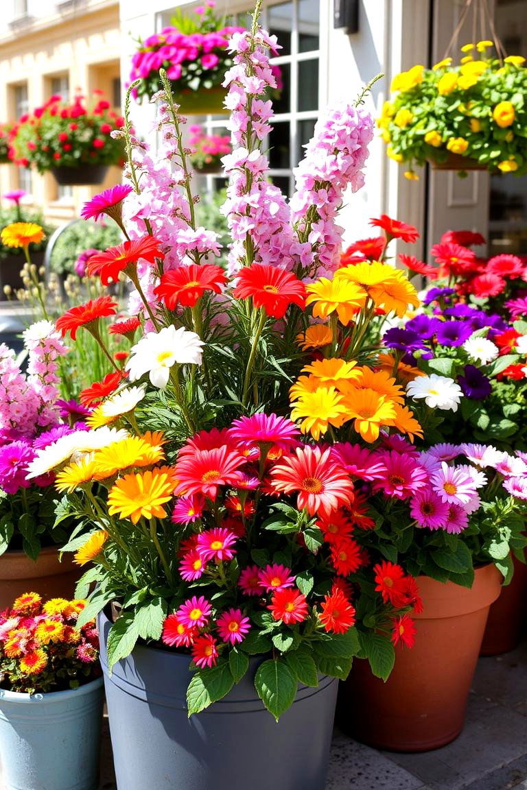 Container Flower Displays - 24 Balcony Garden Ideas