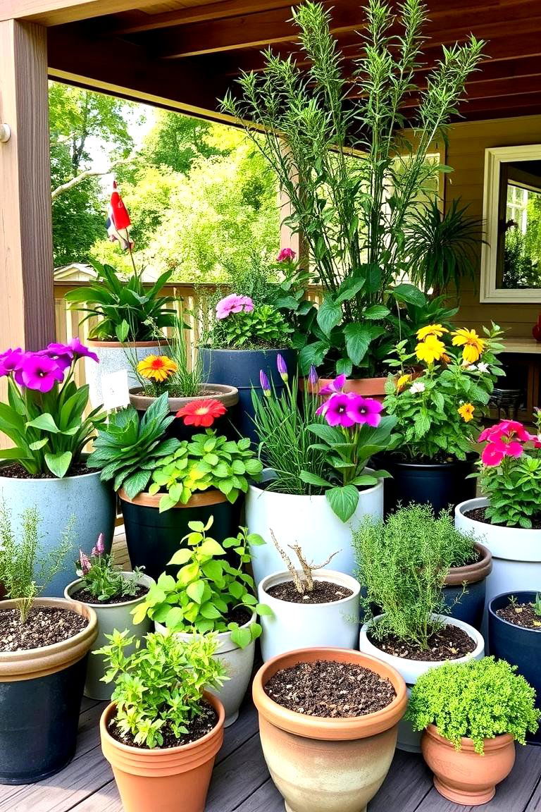 Container Garden Display - 24 Under Deck Landscaping Ideas