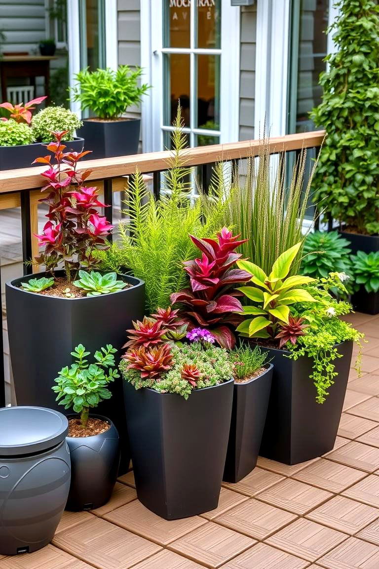 Container Garden for Compact Spaces - 24 Deck Decorating Ideas With Plants