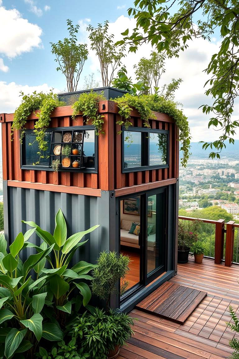 Container Home with Rooftop Garden - 24 Container Home Ideas