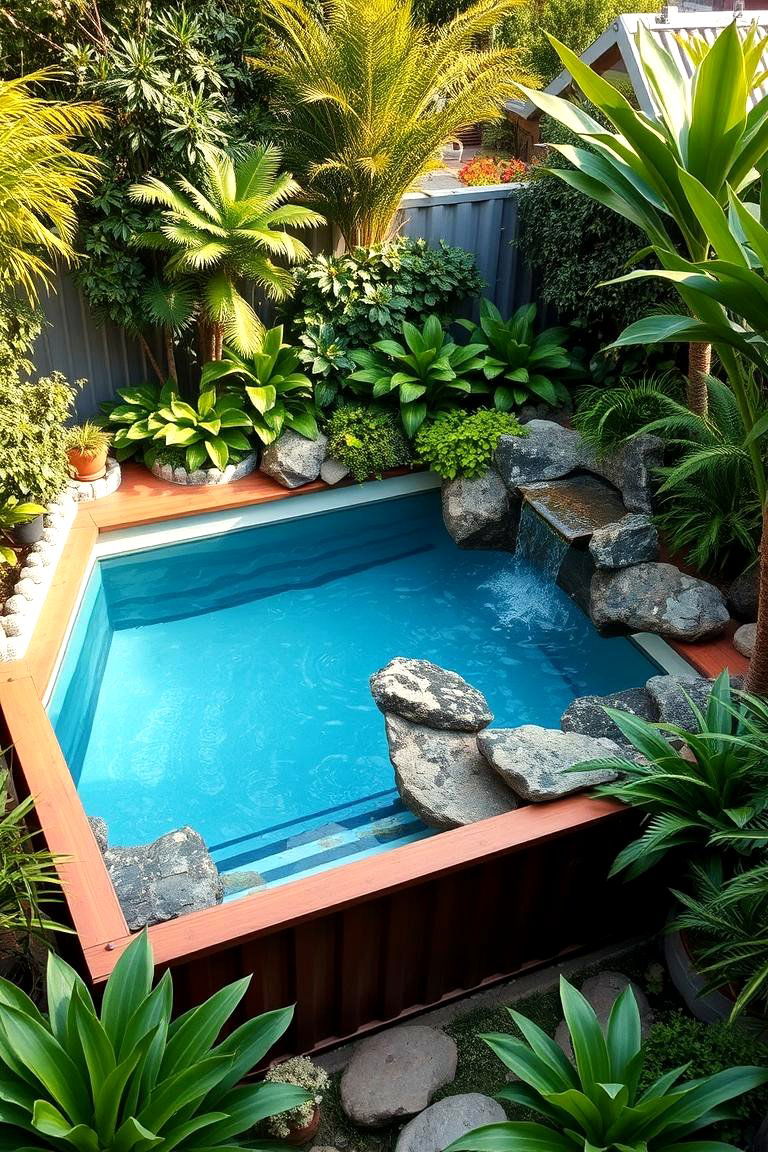 Container Pool Integrated with Landscaping - 24 Shipping Container Pools