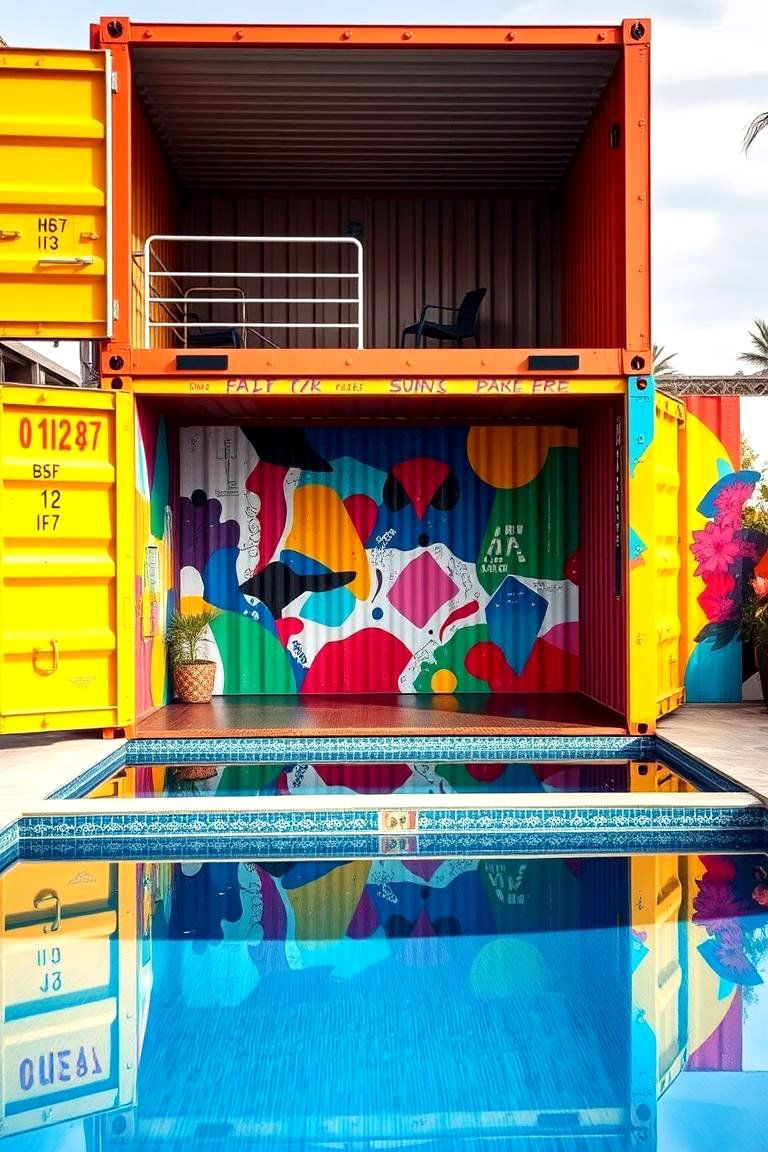 Container Pool with Artistic Exterior - 24 Shipping Container Pools