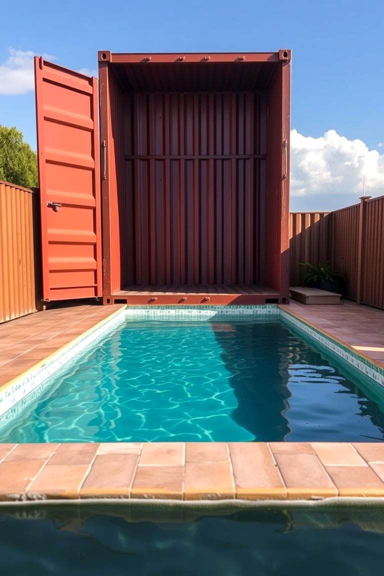 Container Pool with Built In Seating - 24 Shipping Container Pools