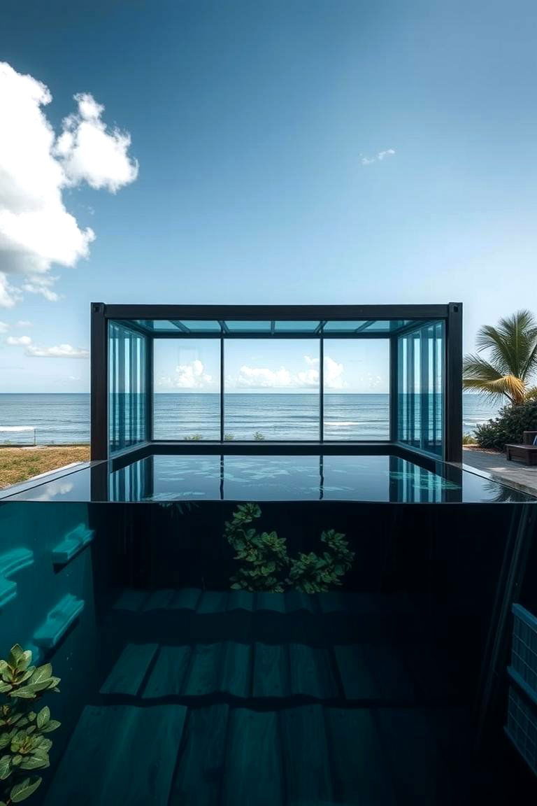 Container Pool with Glass Sides - 24 Shipping Container Pools