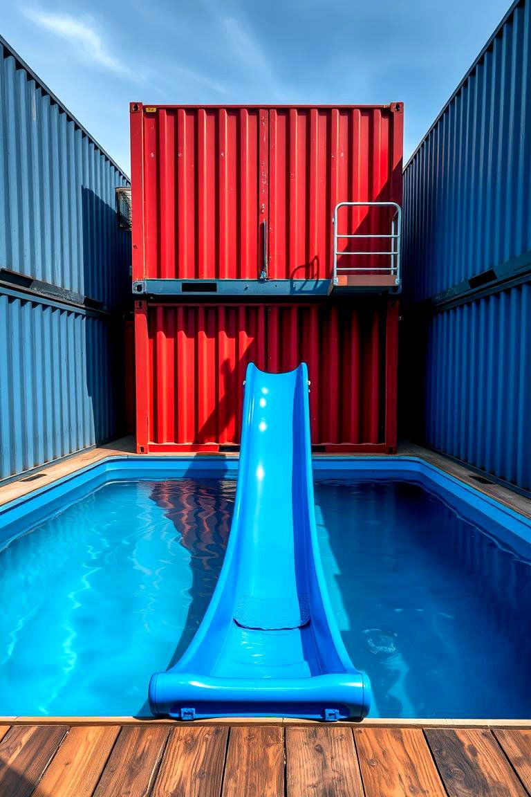 Container Pool with a Slide or Diving Board - 24 Shipping Container Pools
