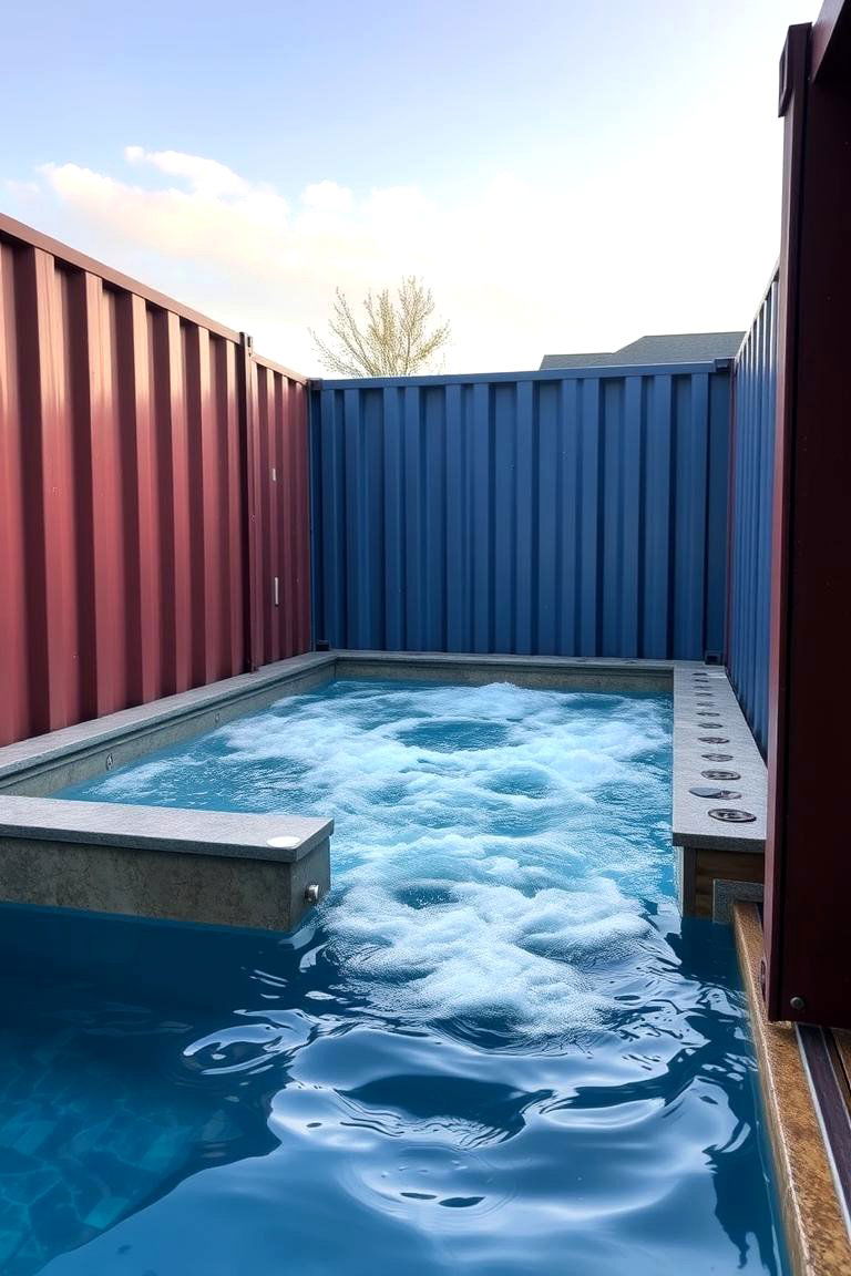 Container Pool with a Spa Section - 24 Shipping Container Pools