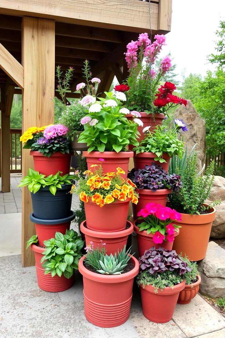 Container Vertical Planters - 24 Under Deck Landscaping Ideas