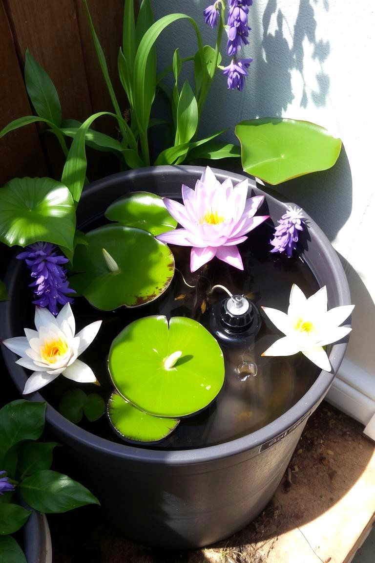 Container Water Garden - 24 Shady Garden Ideas