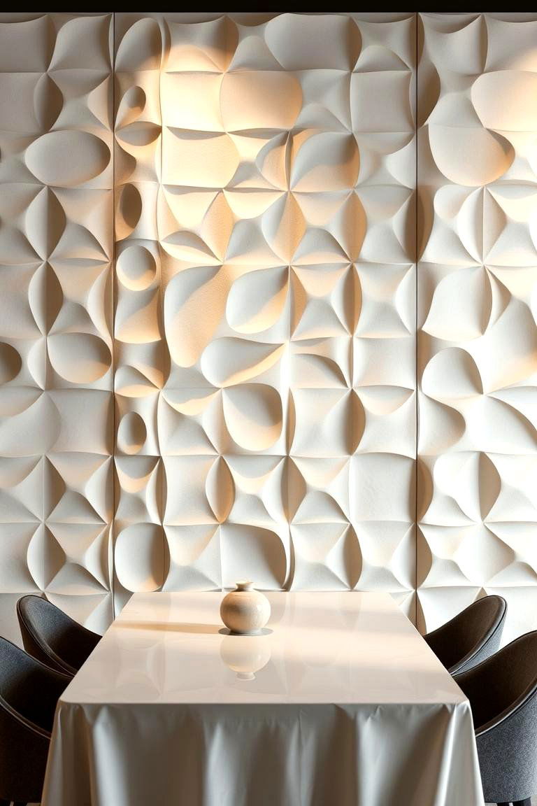 Contemporary 3D Wall Panels - 24 Dining Room Wall Paneling Ideas