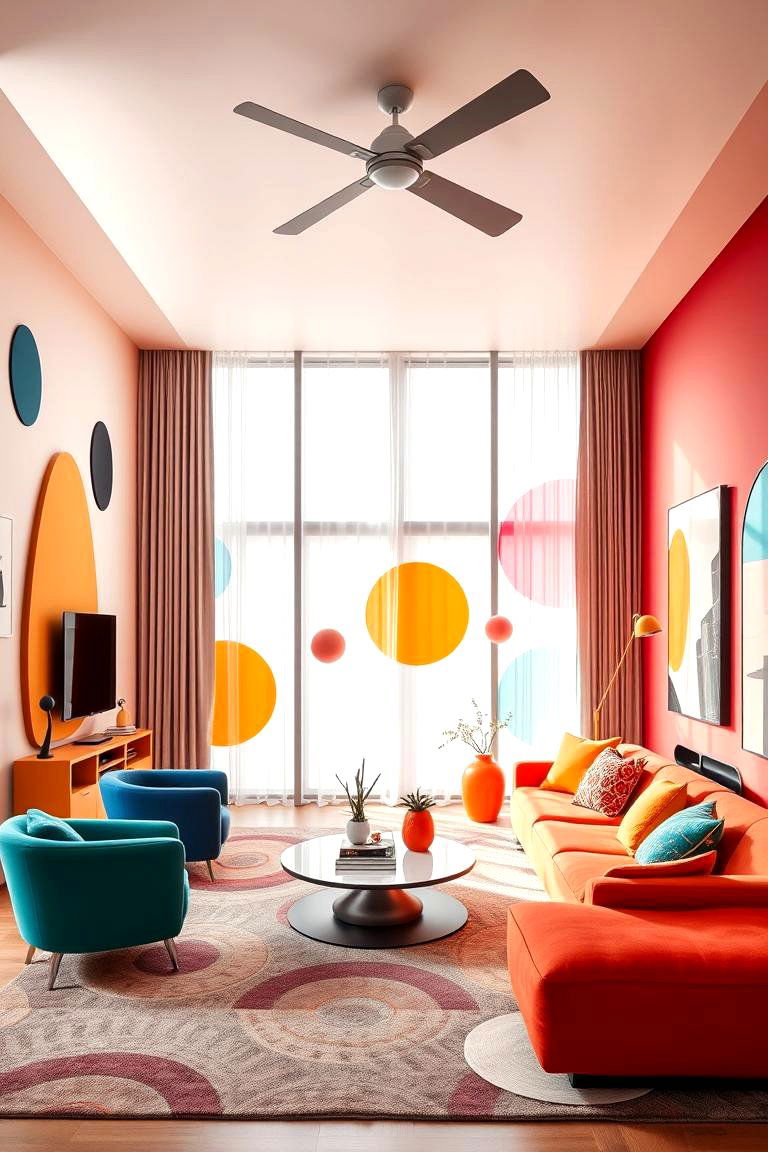 Contemporary Abstract Shapes - 24 Living Room Wallpaper Ideas