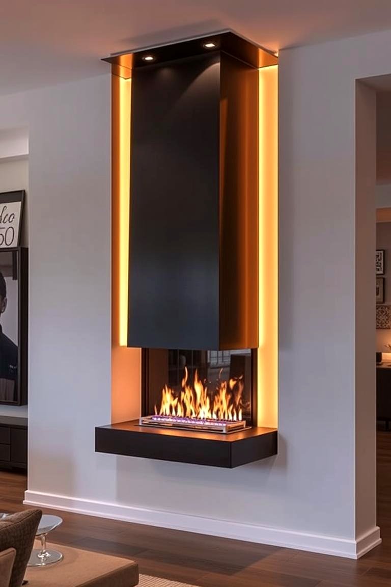 Contemporary Accent Gas Fireplace - 24 Corner Gas Fireplace Ideas