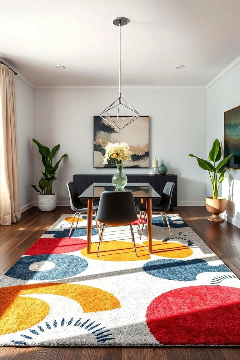 Contemporary Art Dining Room Rugs - 24 Dining Room Rug Ideas