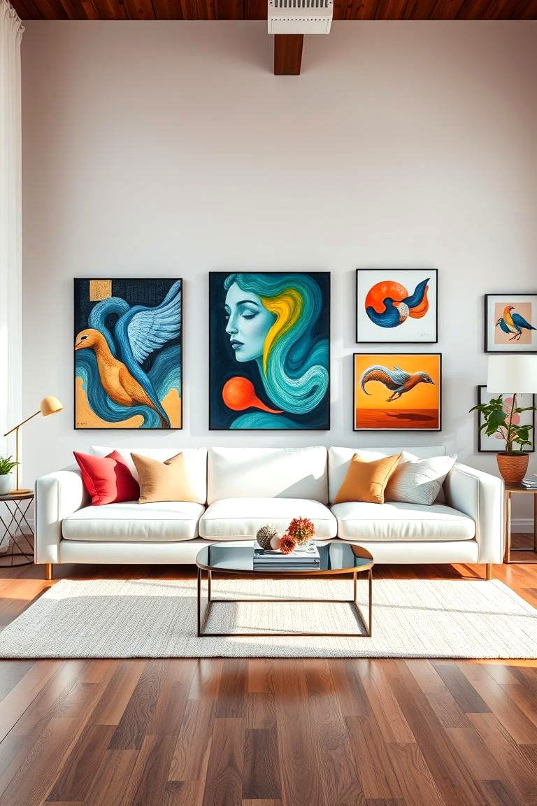Contemporary Art Focus - 24 White Couch Living Room Ideas
