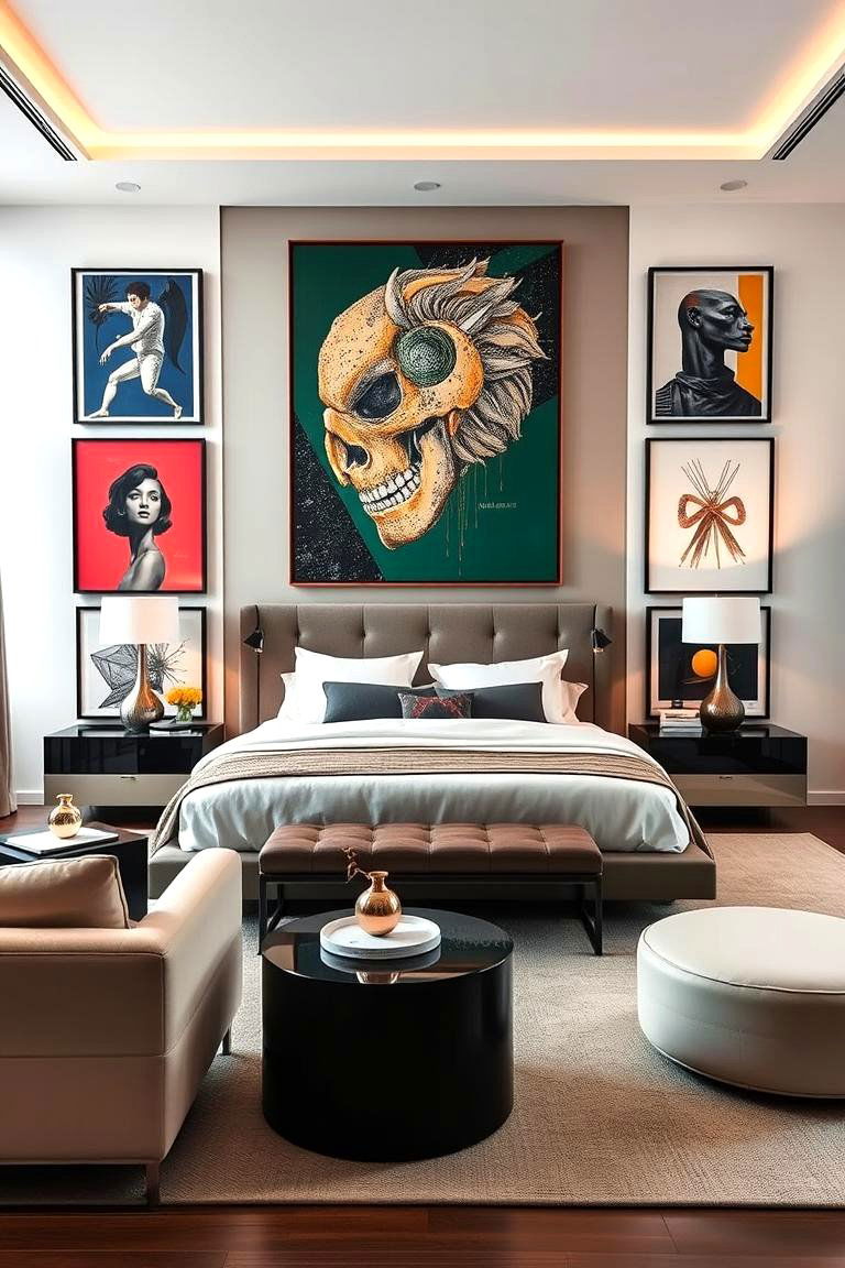 Contemporary Art Focused Bedroom - 24 Bedroom Design Ideas