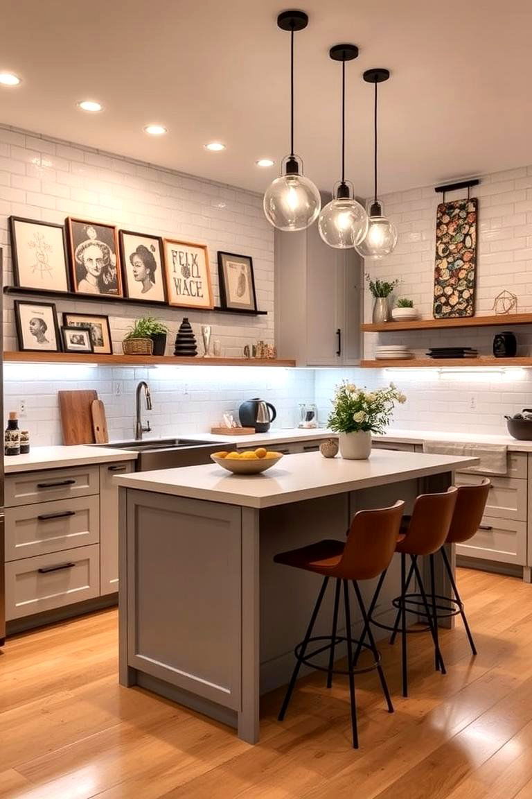 Contemporary Artful Accents - 24 One Wall Kitchen Ideas