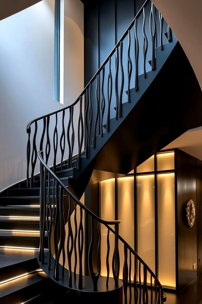 Contemporary Artistry - 24 black staircase ideas
