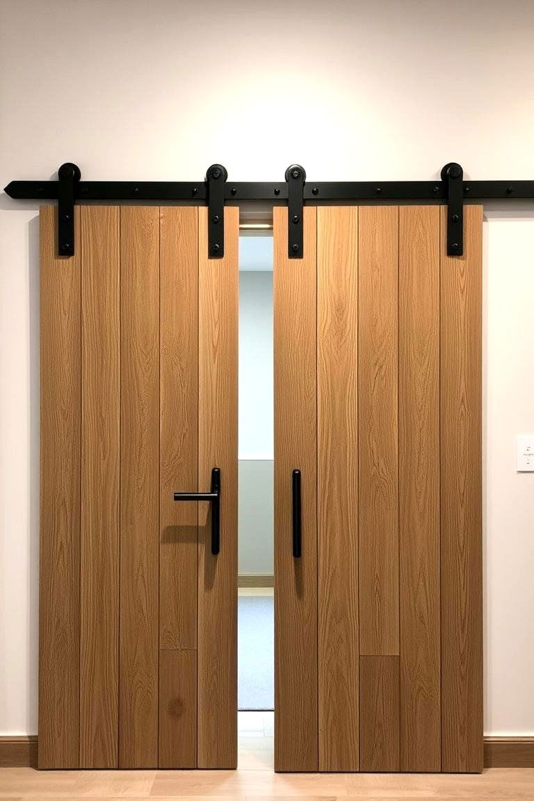 Contemporary Barn Door with Metal Accents - 24 Barn Door Ideas