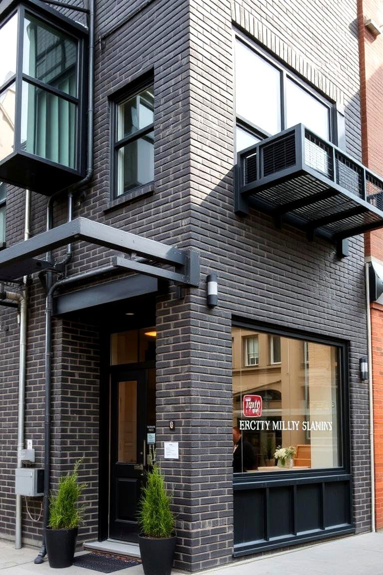 Contemporary Black Brick with Industrial Accents - 24 Black Brick House Exteriors