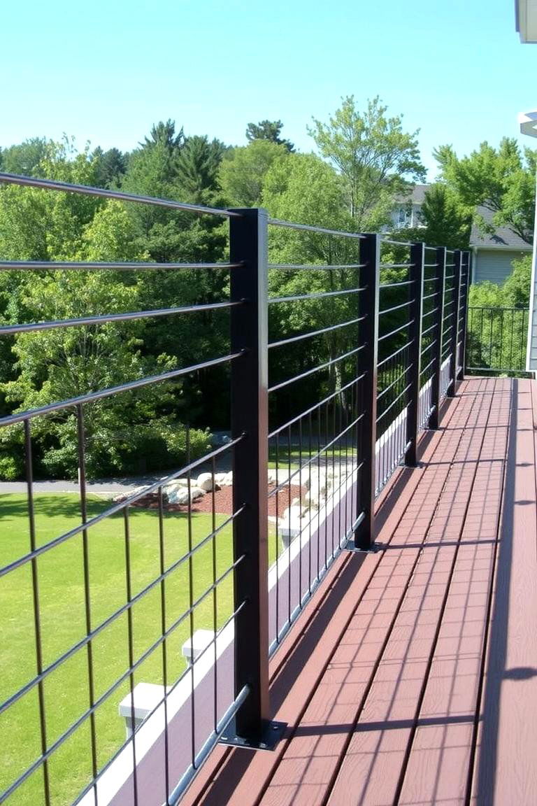 Contemporary Black Cable Railing for Unobstructed Views - 24 black deck railing ideas