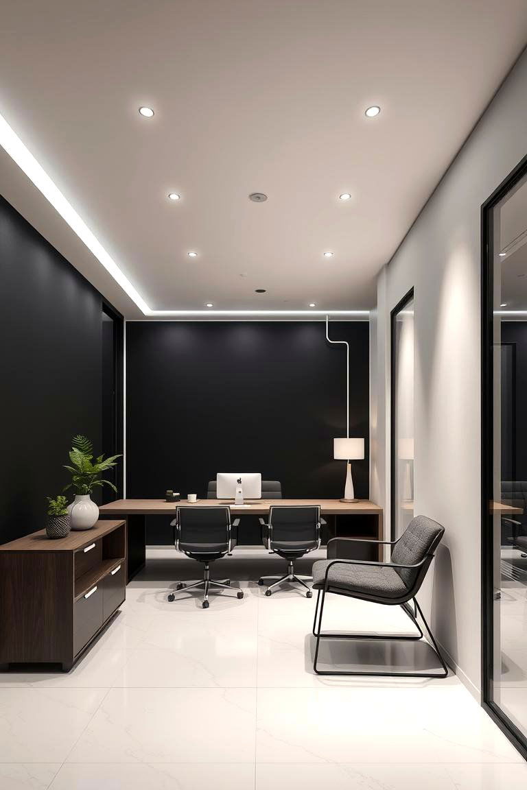 Contemporary Black Outlines - 24 dark home office design ideas