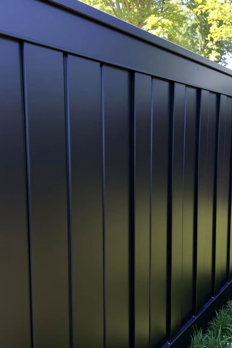 Contemporary Black Vinyl Fence - 24 Black Fence Ideas
