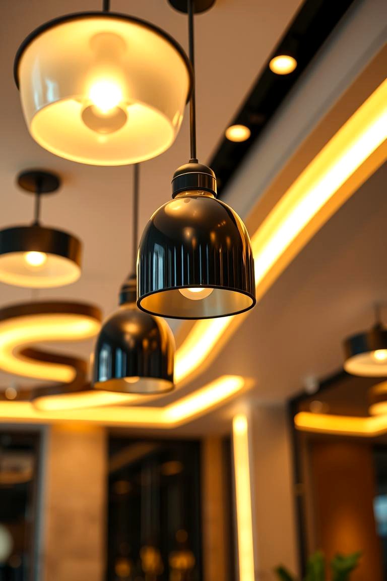 Contemporary Black and Gold Lighting Fixtures - 24 Black and Gold Living Room Ideas