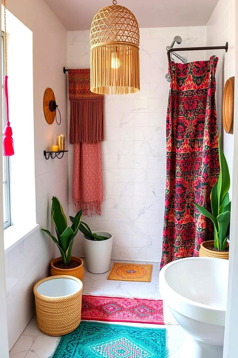 Contemporary Boho Chic - 24 Doorless Walk In Shower Ideas