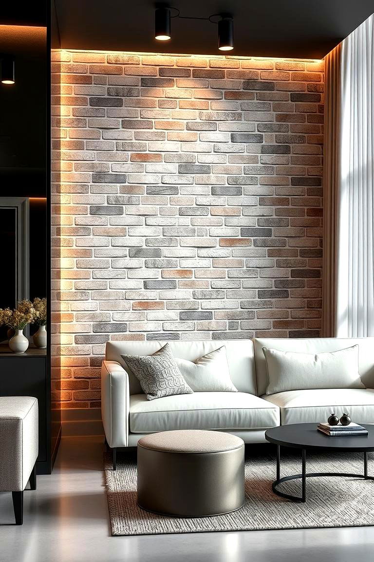 Contemporary Brick Accent - 24 Brick Wallpaper Ideas