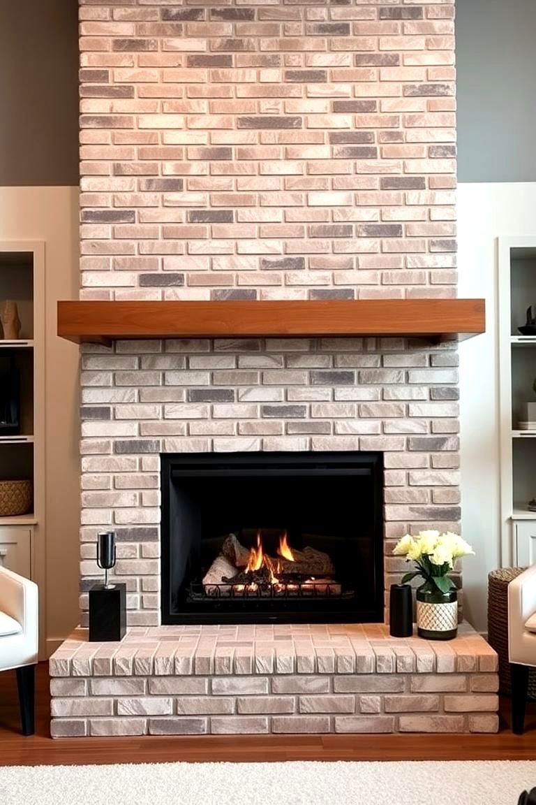 Contemporary Brick Fireplace - 24 Brick Fireplace Ideas