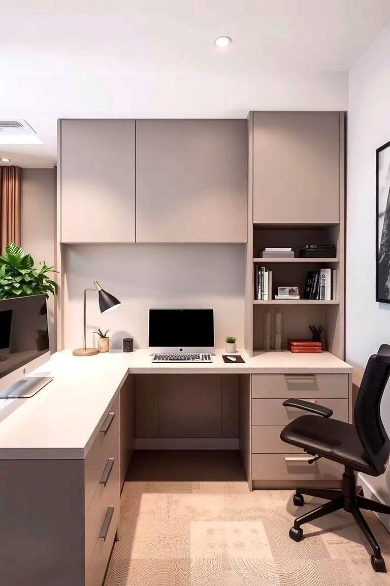 Contemporary Built in Desk - 24 Built-in Desk Ideas