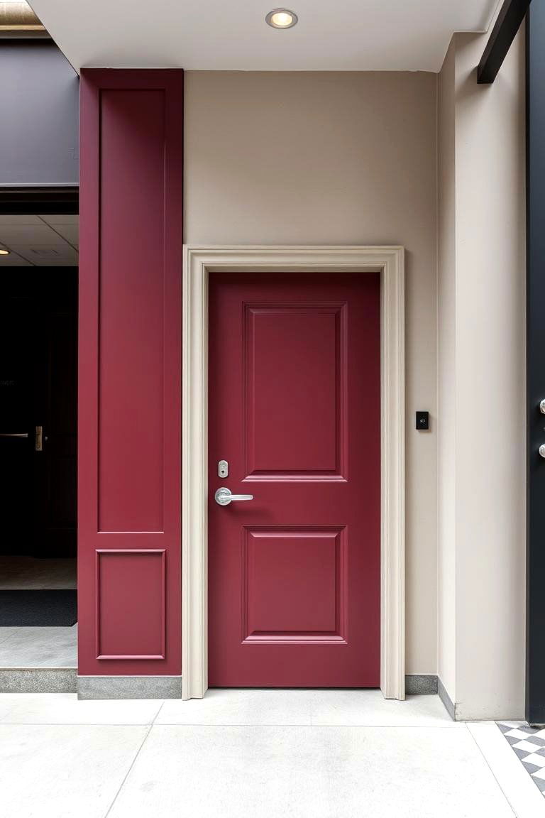 Contemporary Burgundy Accent - 24 Burgundy Front Door Ideas