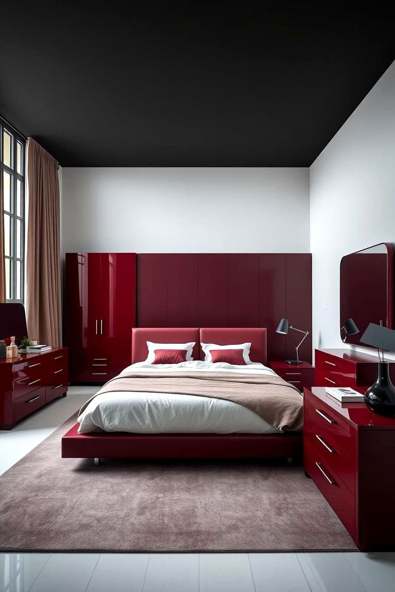 Contemporary Burgundy Furniture - 24 Burgundy Bedroom Ideas