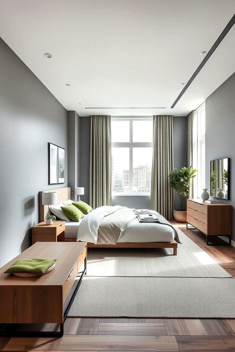 Contemporary Calm - 24 Green and Grey Bedroom Ideas