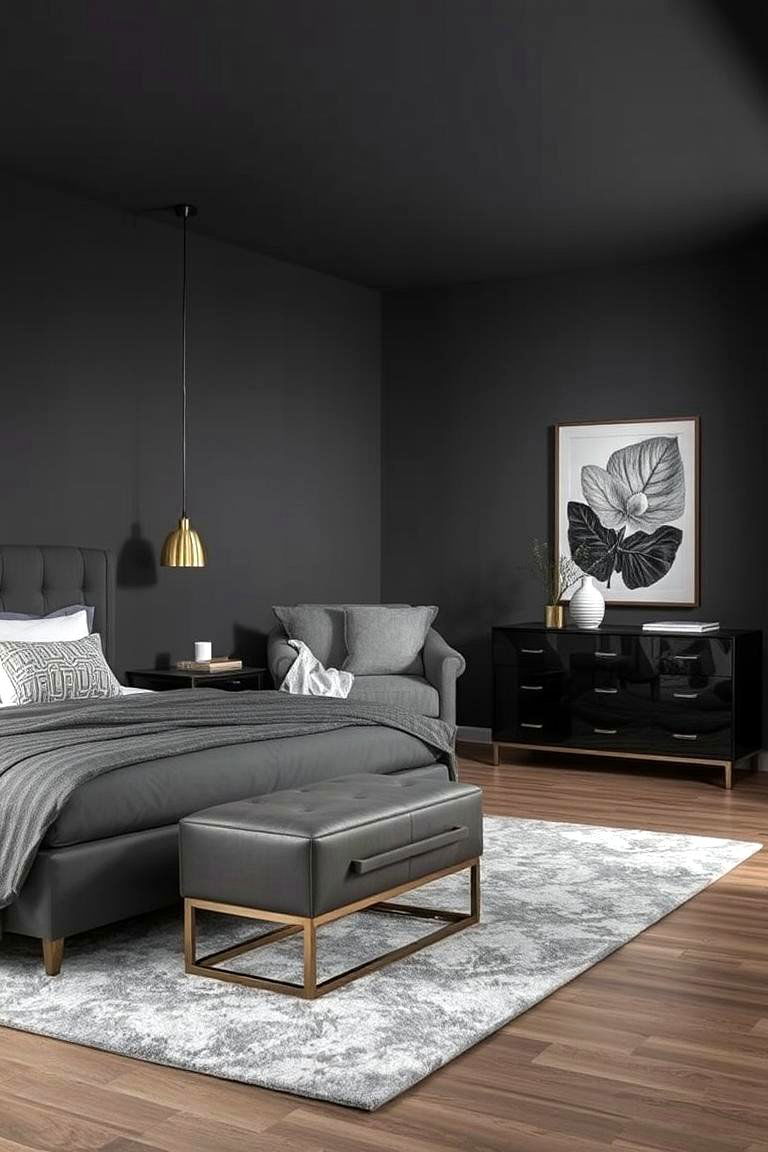 Contemporary Chic - 24 Dark Grey Bedroom Ideas