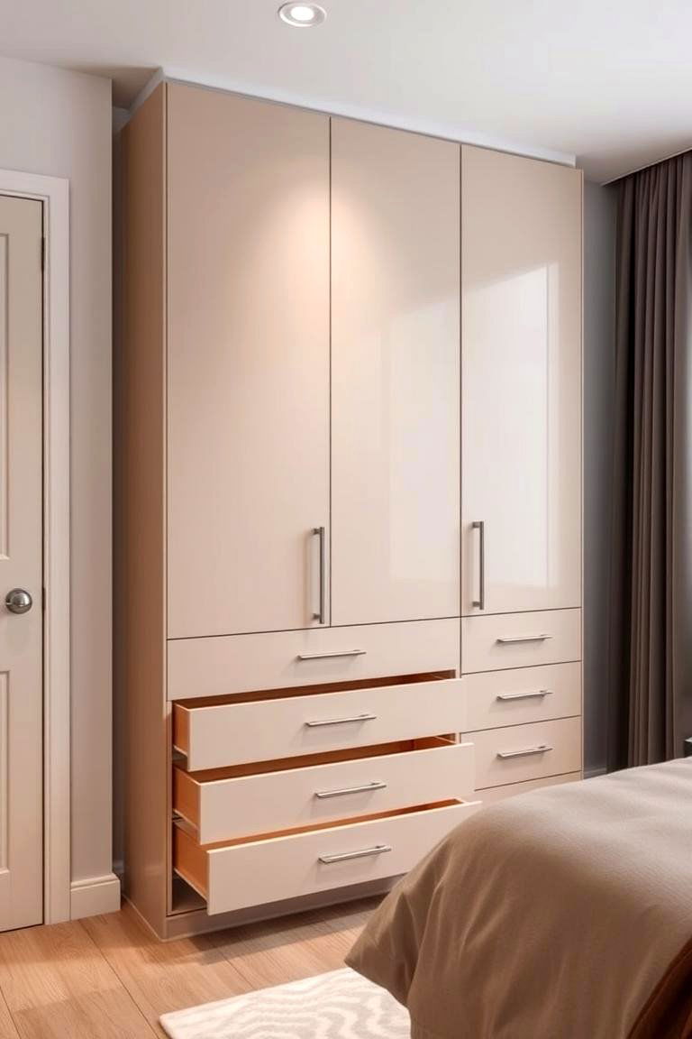Contemporary Chic Wardrobe - 24 Built-in Wardrobe Ideas Around a Bed