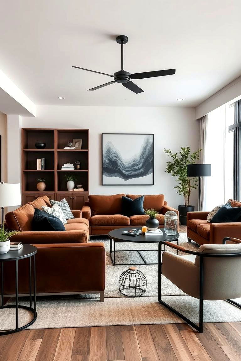 Contemporary Comfort Living Room - 24 Black and Brown Living Room Ideas