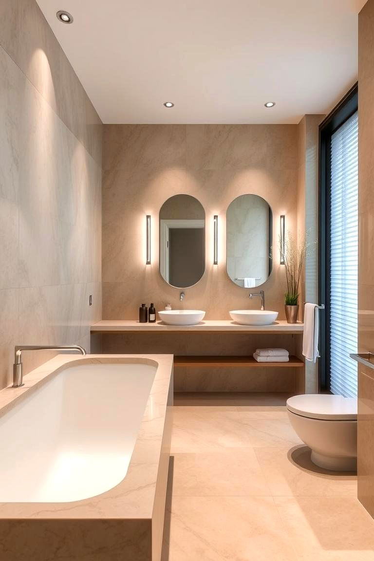 Contemporary Comfort - 24 Travertine Tile Bathroom Ideas