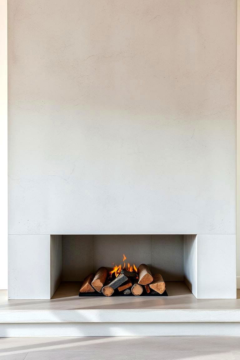 Contemporary Concrete Hearth - 24 Fireplace Hearth Ideas
