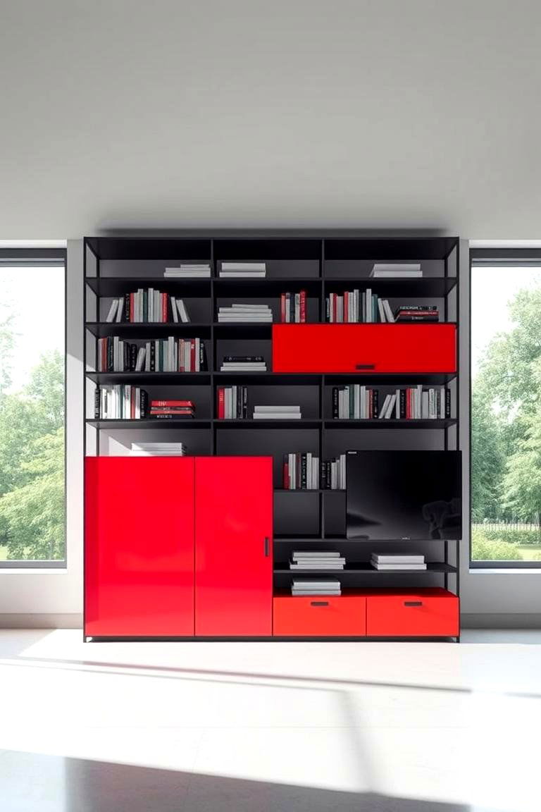 Contemporary Contrast - 24 Bookcases Around Window Design Ideas