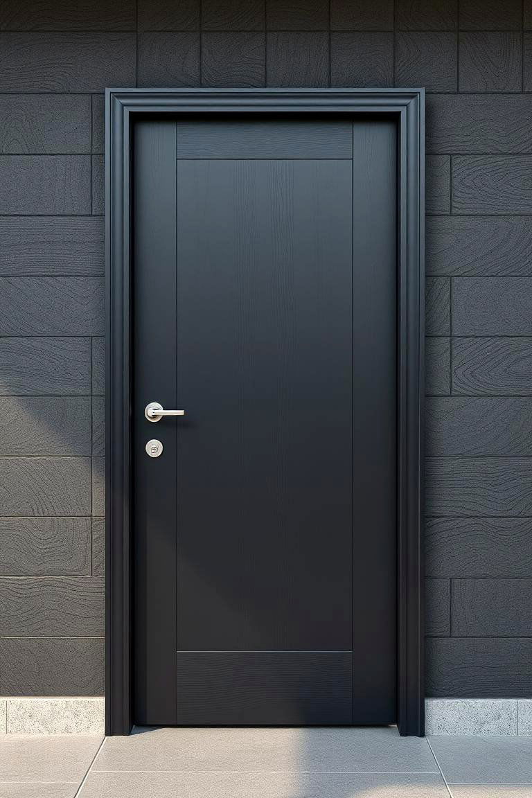 Contemporary Dark Gray with Textured Finish - 24 Dark Gray Front Door Ideas